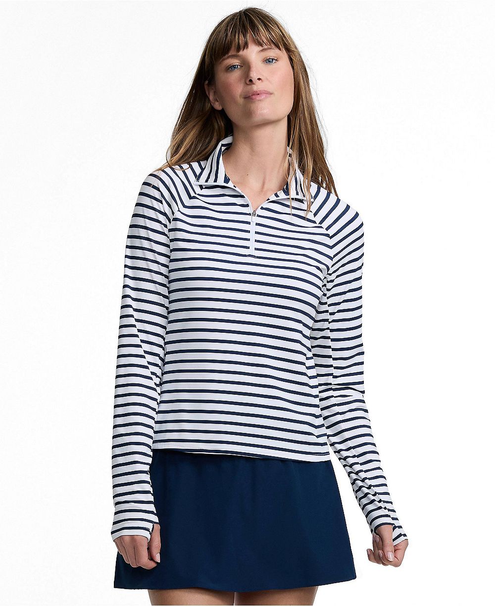 Женская рашгард Lands' End Long Torso SunShade UPF 50 Quarter Zip