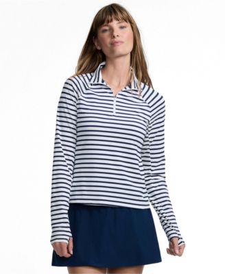 Женская рашгард Lands' End Long Torso SunShade UPF 50 Quarter Zip