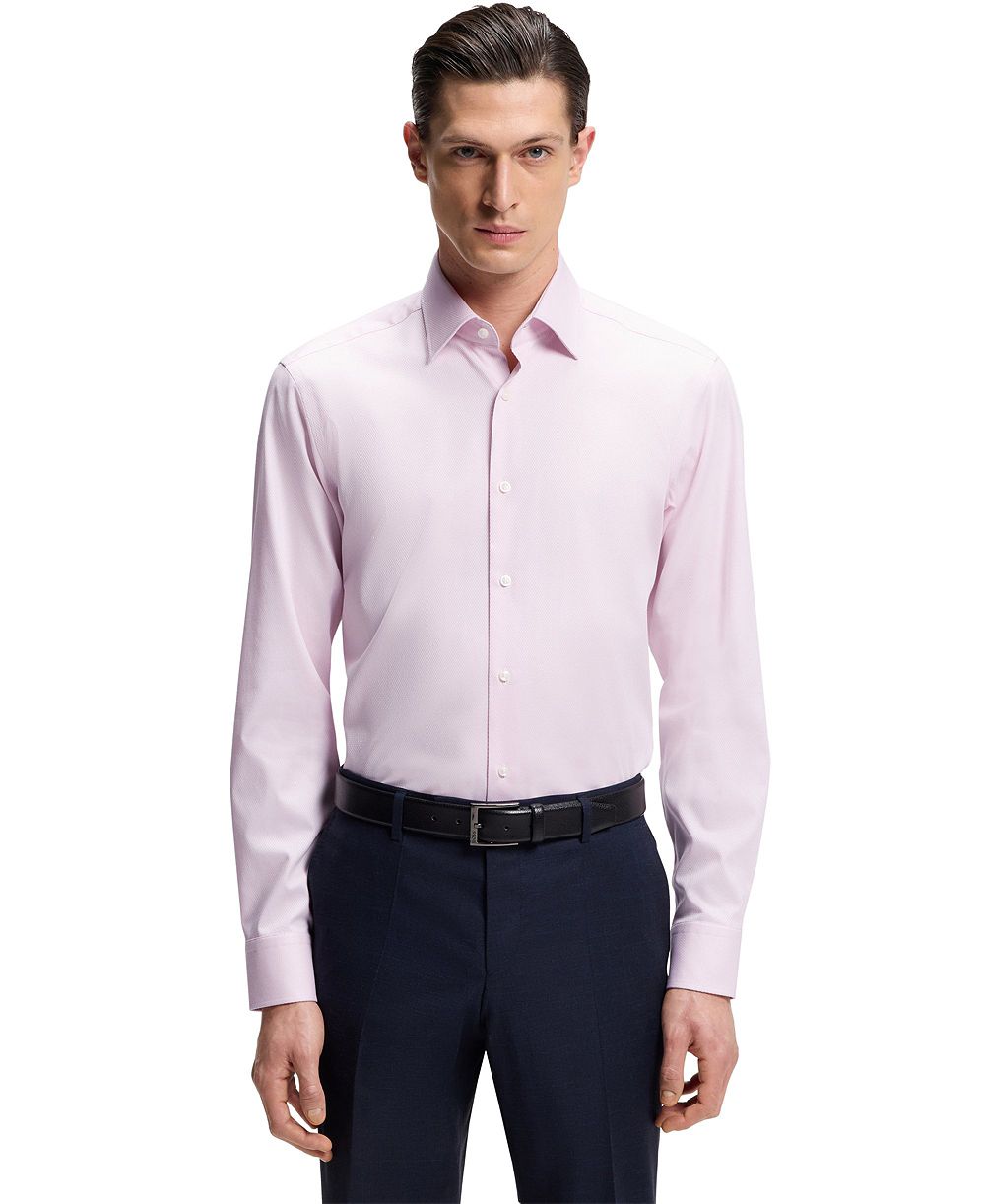 BOSS by Hugo Boss Men's Stretch-Cotton Dobby Regular-Fit Dress Shirt