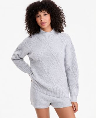 And Now This Women's Cable-Knit Mock Neck Sweater, Macy's Exclusive