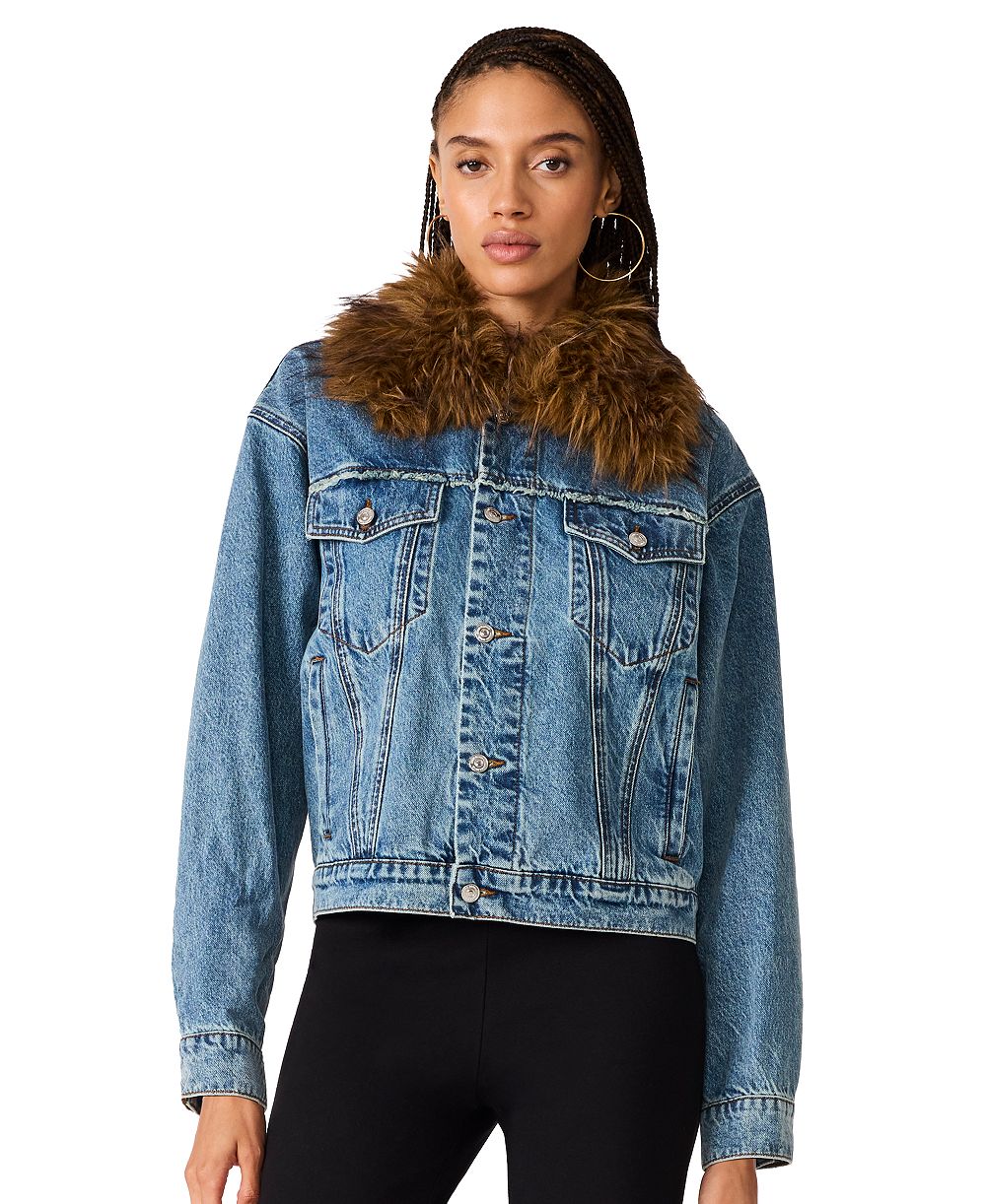 Steve Madden Women's Marky Cropped Denim Jacket