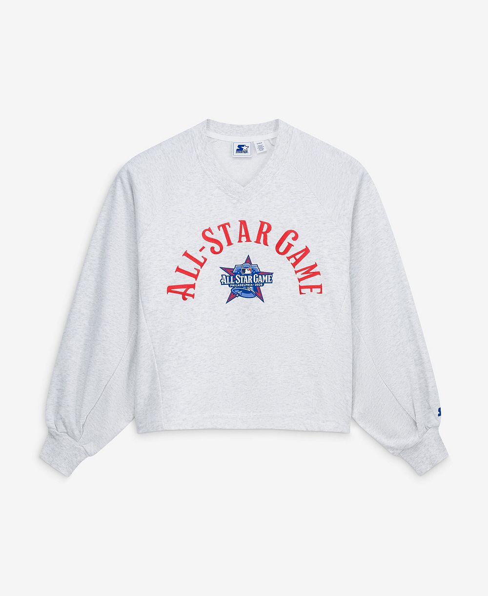 Женская толстовка Starter 2026 MLB All-Star Game Show Up V-Neck Gray