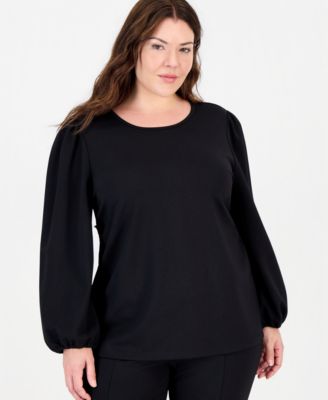 Anne Klein Essentials женская кофта из трикотажа с круглым вырезом и объемными рукавами, размер plus size