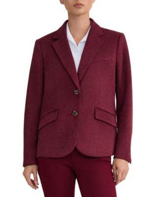 Jones New York Women's Suede Notch-Collar Two-Button Jacket