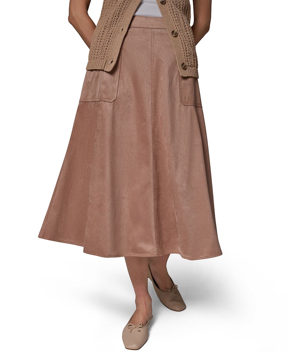 Donna Karan Weekend Women's Microsuede A-Line Midi Skirt