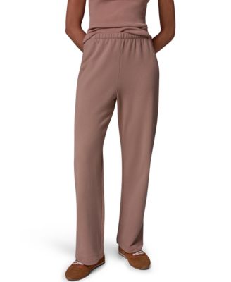 Donna Karan Weekend Women's French Terry Wide-Leg Mid-Rise Pants