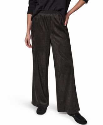 Женские брюки Donna Karan Weekend с высокой посадкой и широкими штанинами из микровельвета