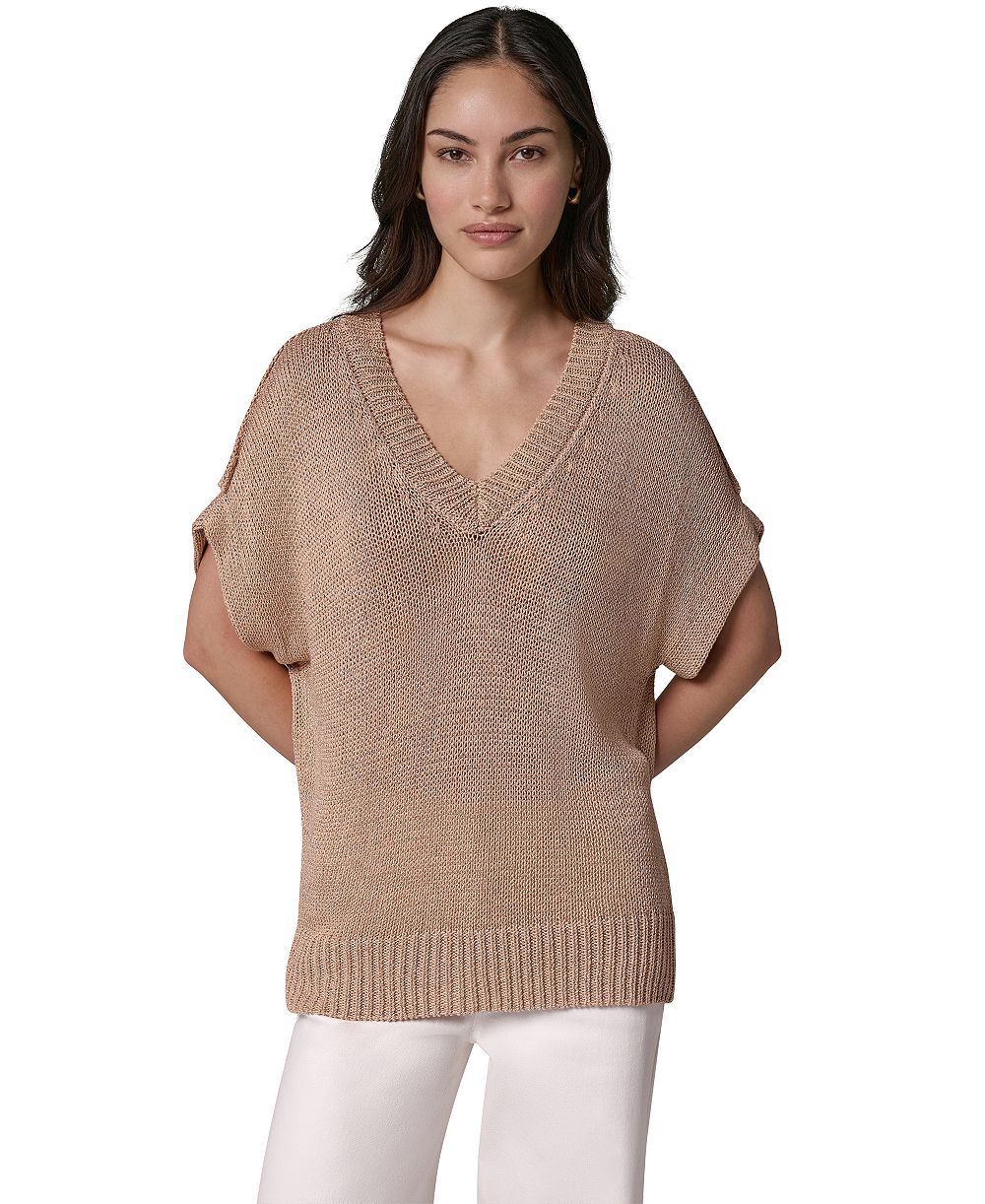 Женский свитер Donna Karan Weekend Short Sleeve Relaxed Fit Lurex