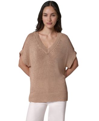 Женский свитер Donna Karan Weekend Short Sleeve Relaxed Fit Lurex