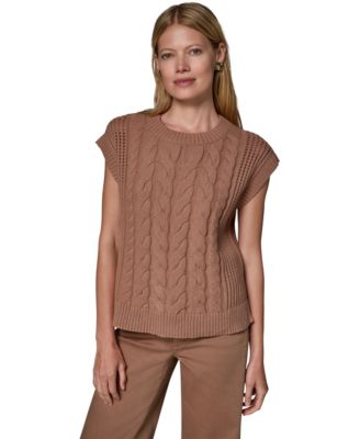 Donna Karan Weekend женский бесрукавный свитер-жилет из кабельной вязки