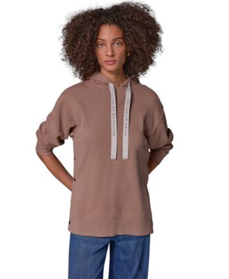 Donna Karan Weekend Женское худи с длинным рукавом и боковыми кнопками из французского терри