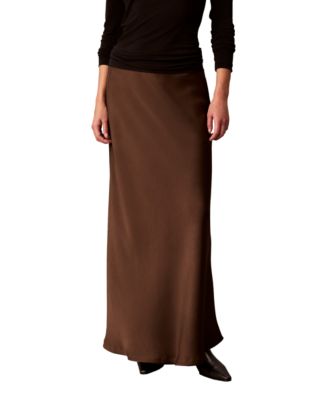 Calvin Klein Petite Pull-On Satin Maxi Skirt