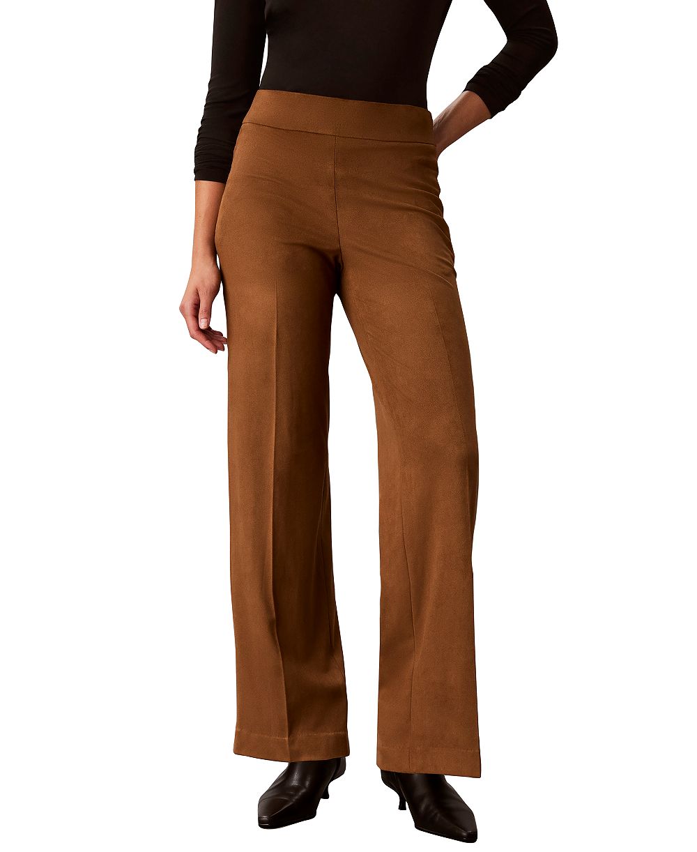Calvin Klein Petite Wide-Leg Pull-On High-Rise Pants