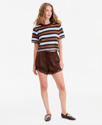 And Now This Women's Pull-On Satin Lace Shorts, 1-5/8" Inseam, Macy's Exclusive