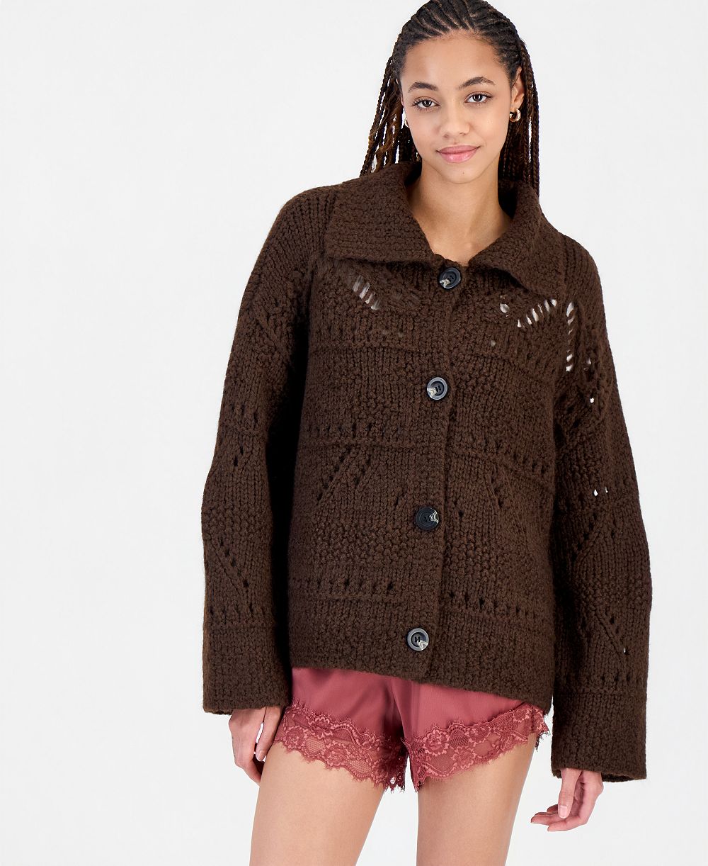And Now This Women's Pointelle Button-Front Cardigan, Macy's Exclusive