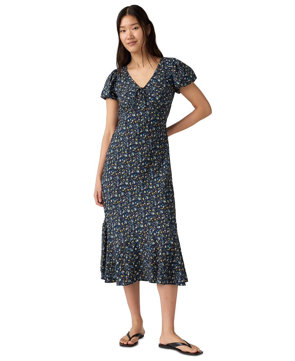 Levi's® Women's Lira Printed A-Line V-Neck Midi Dress