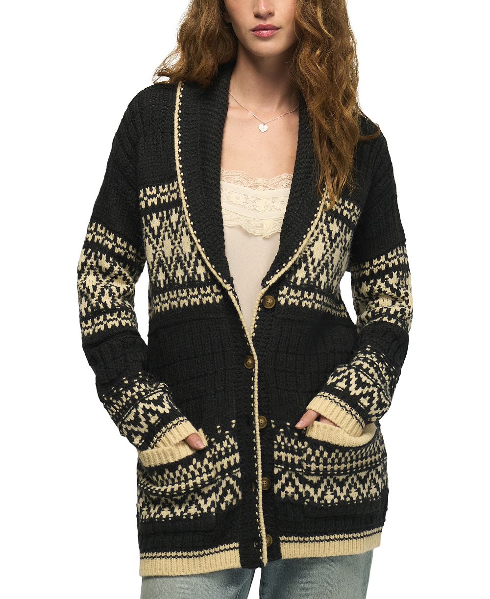 Lucky Brand Женский Shawl-Collar Fair Isle Cardigan