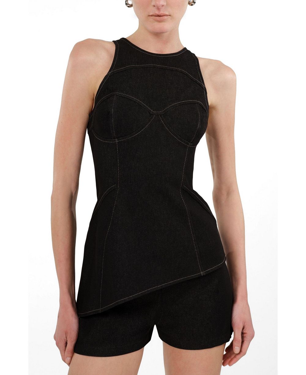 Топ NOCTURNE Women's Halter Neck Denim Bustier Top