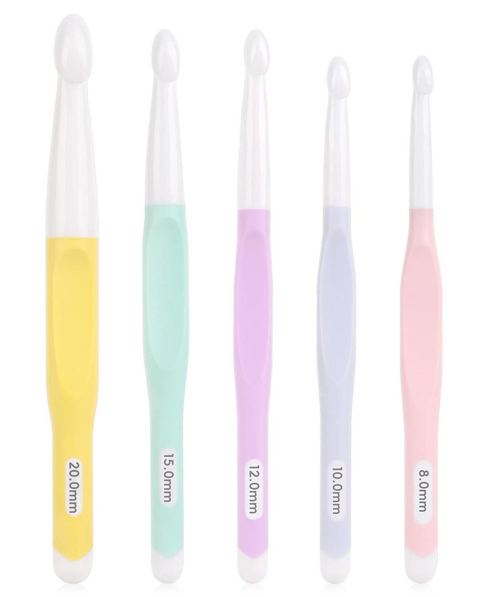 Набор крючков для вязания Aeelike Crochet Hooks Set, 8mm-20mm эргономичный с резиновой ручкой для толстой пряжи