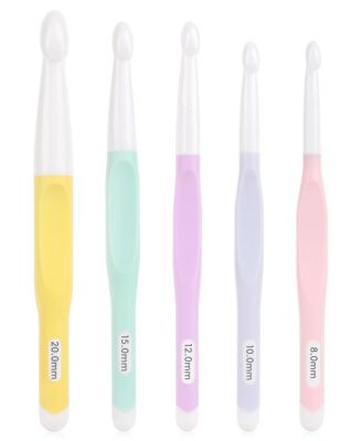 Набор крючков для вязания Aeelike Crochet Hooks Set, 8mm-20mm эргономичный с резиновой ручкой для толстой пряжи
