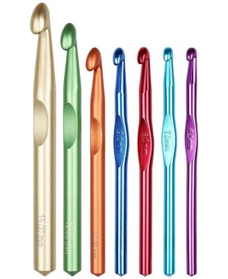 Aeelike Large Crochet Hook Set - Metal Crochet Needles for Thick Yarn - Beginners Big Crochet Set