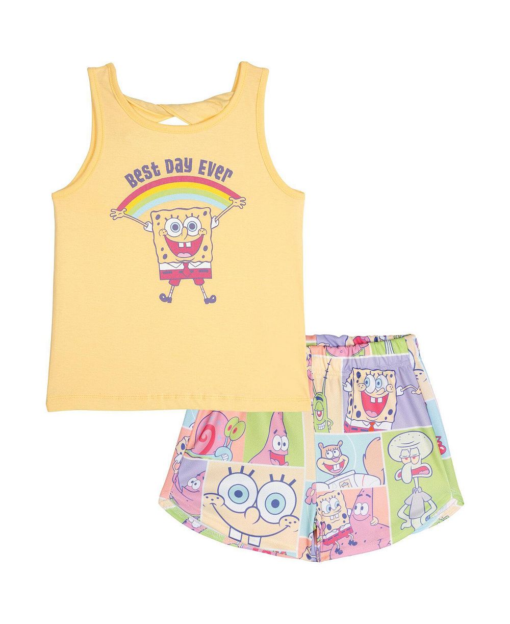 Детский спортивный комплект SpongeBob SquarePants для девочек (2T -4T), майка и сетчатые шорты, 2-piece