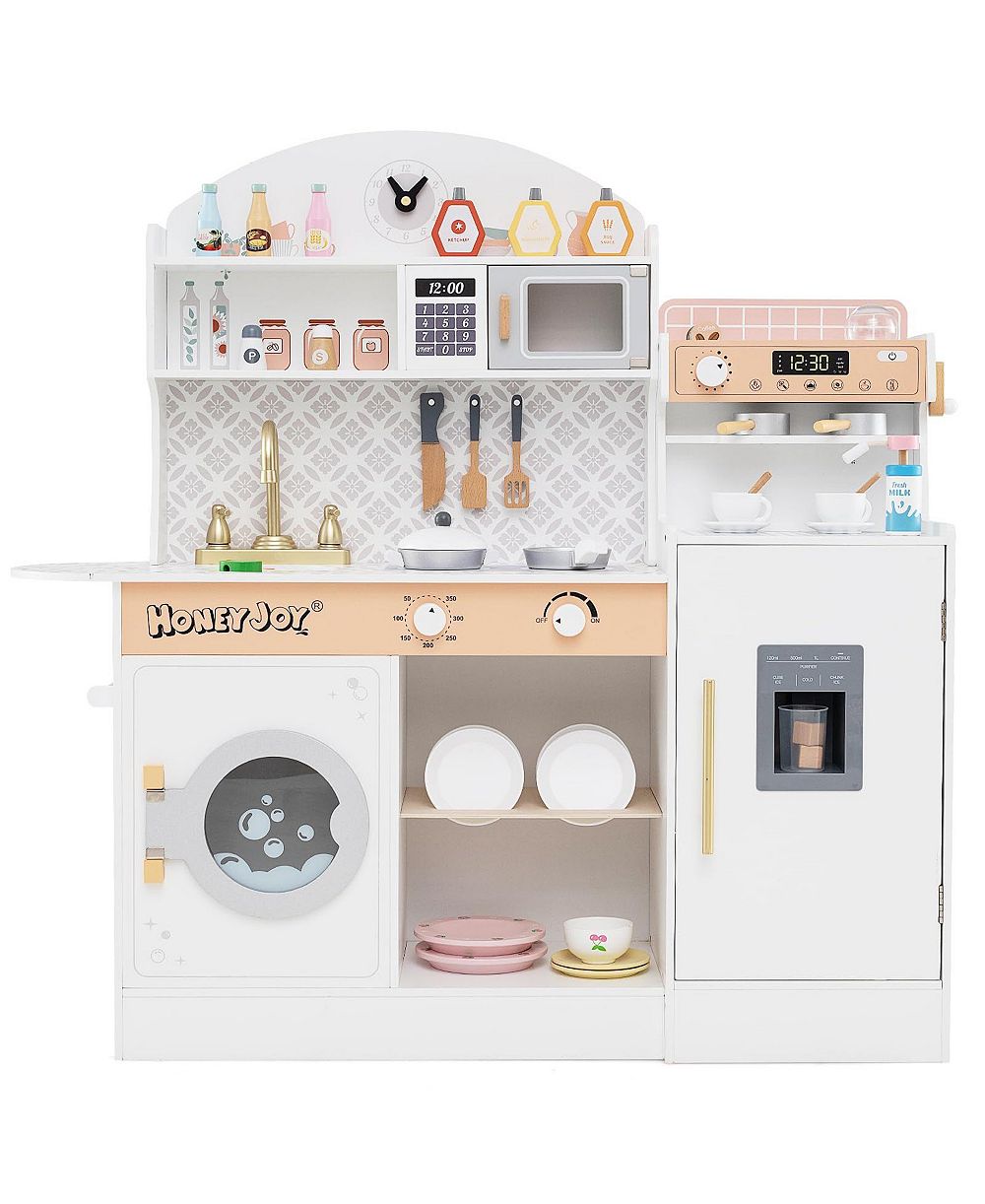Mecale Wooden Coffee Machine Kitchen Set, Ages 3+