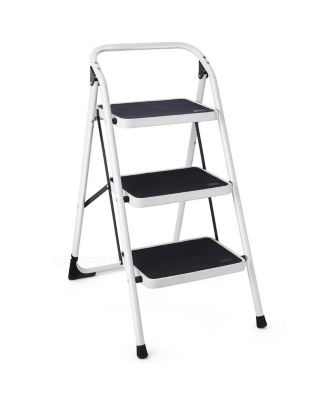 Costway 3 Step Lightweight Ladder HD Platform Foldable Stool 330 LB Cap. Saving Space