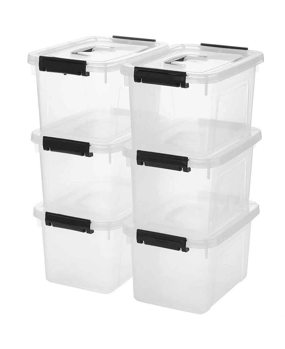 XDOVET Stackable Plastic Storage Bins with Lids Latches Organizer