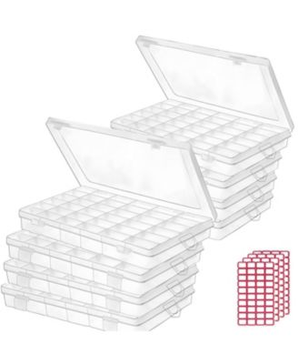 XDOVET Plastic Organizer Box Adjustable Dividers Craft Storage Labels
