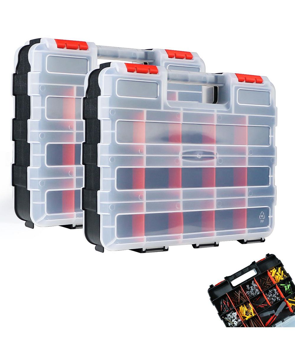 XDOVET Tool Box Organizer 34 Compartments Removable Dividers