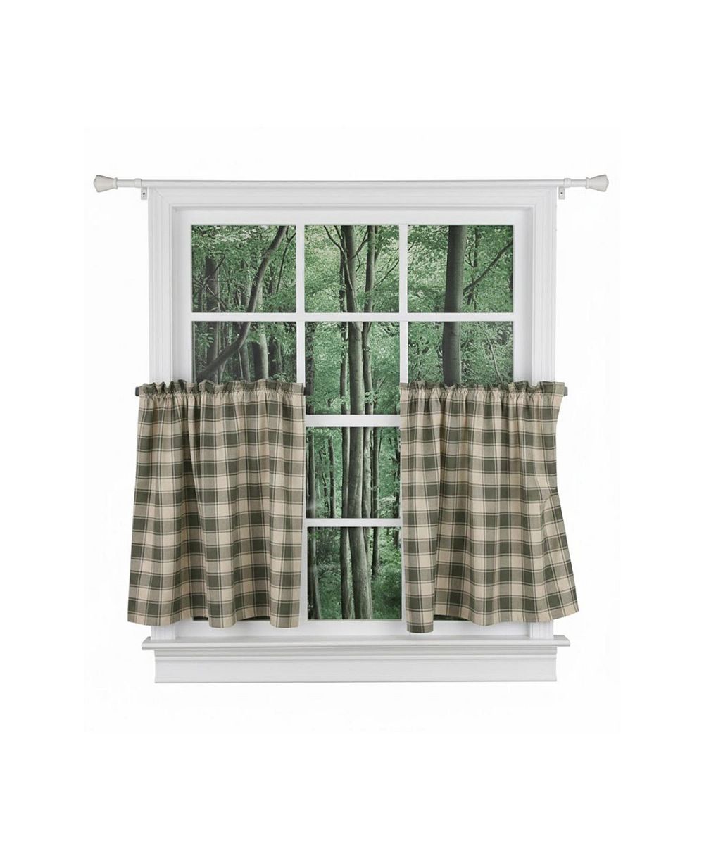 Шторы Ellis Curtain Country Check с карманом для штанги, Mist