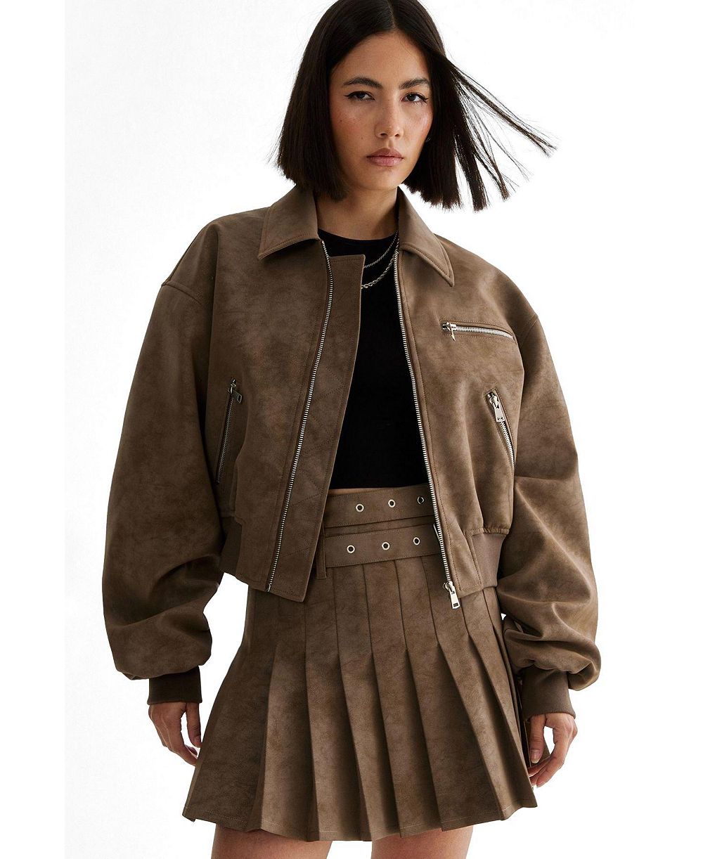 Nasty Gal Women's Faux Leather Bomber Jacket