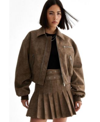 Nasty Gal Women's Faux Leather Bomber Jacket