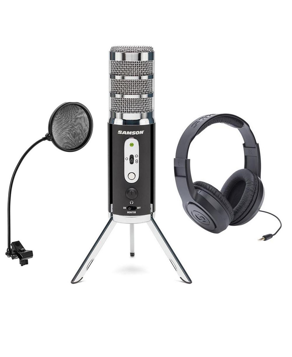 Samson Satellite USB/iOS Broadcast Mic w/Dual 16mm Capsules, w/Headphones