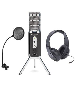 Samson Satellite USB/iOS Broadcast Mic w/Dual 16mm Capsules, w/Headphones