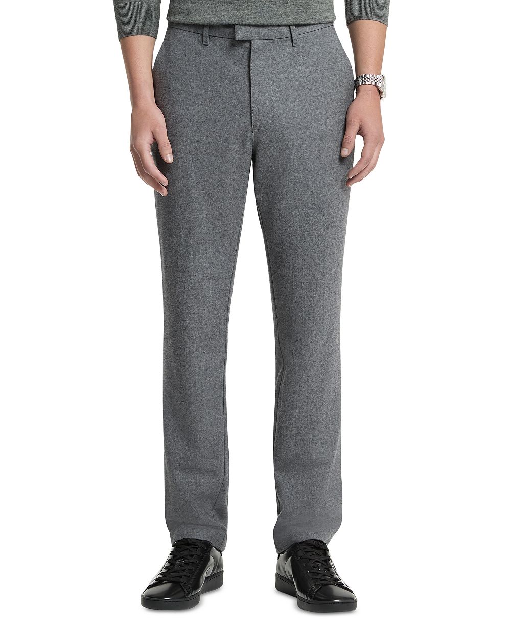 Michael Kors Men's Straight-Fit Wool-Blend Flat-Front Trousers