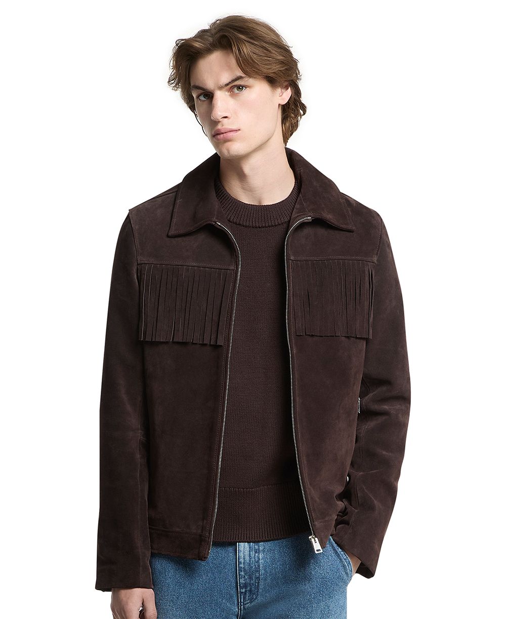 Michael Kors Men's Western-Inspired Fringe Suede Jacket
