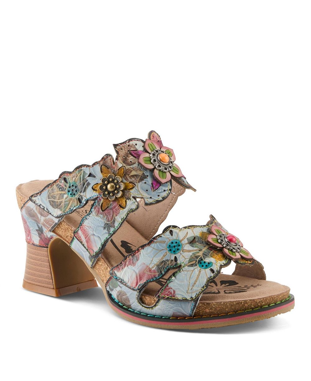 L'Artiste Women's Spring Step Radiating Slide with Hand-Painted Design