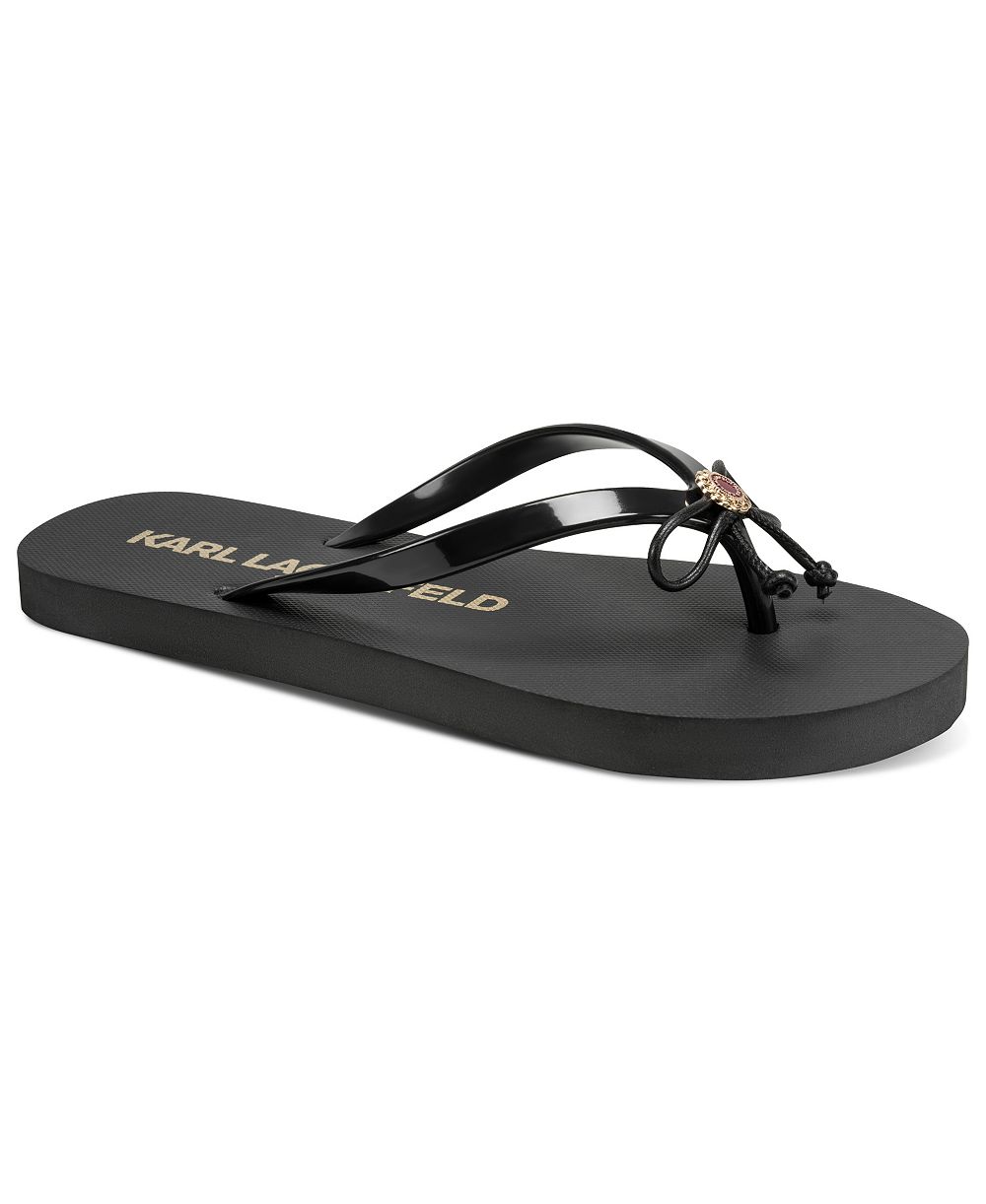 KARL LAGERFELD PARIS Women's Zeni Slip-On Flip Flops