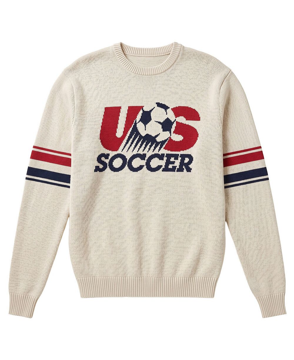 Uscape Apparel Men's and Women's Cream USMNT Retro Knit Sweatshirt