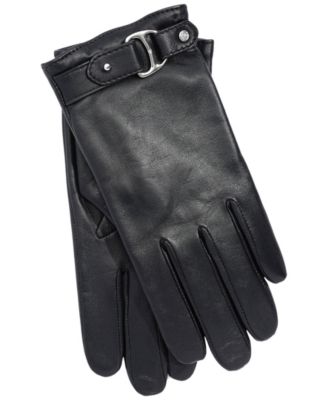 Lauren Ralph Lauren Buckle Leather Gloves