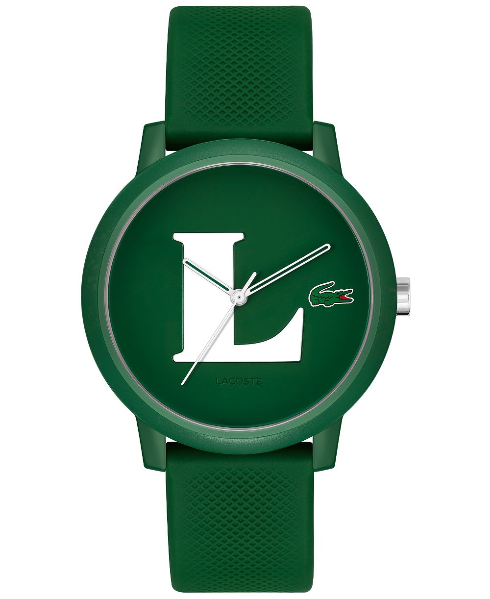 Lacoste Men's Quartz Lacoste.12.12 Green Silicone Strap Watch 42mm