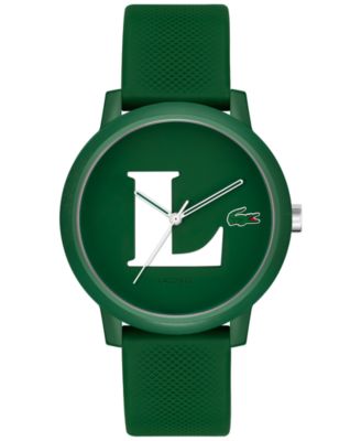 Lacoste Men's Quartz Lacoste.12.12 Green Silicone Strap Watch 42mm