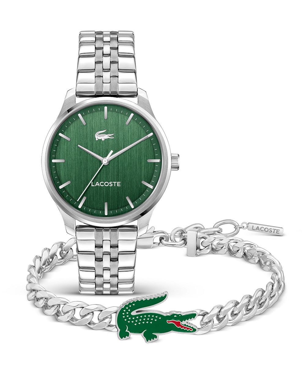 Подарочный набор Lacoste Quartz: наручные часы с браслетом из нержавеющей стали 42mm