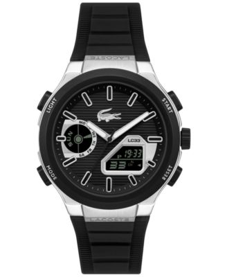 Мужские часы Lacoste Quartz LC33 Black Silicone Strap 44.8mm