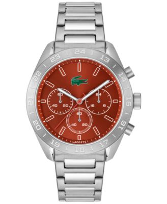 Мужские кварцевые часы Lacoste Quartz Boston Silver-Tone Stainless Steel 42mm