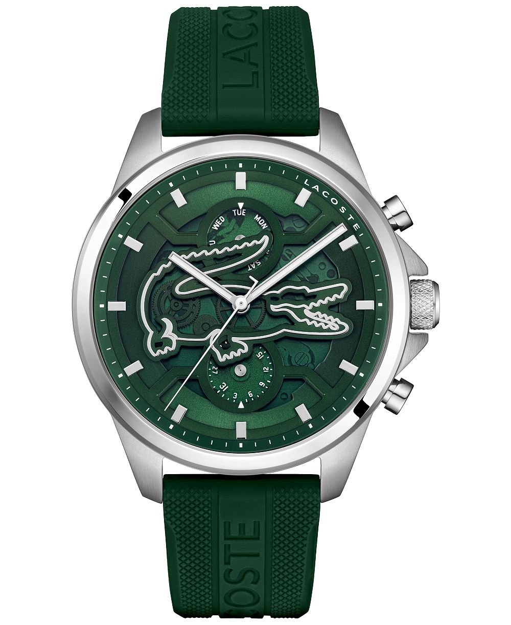 Lacoste Men's Quartz Arthor Green Silicone Strap Watch 43mm