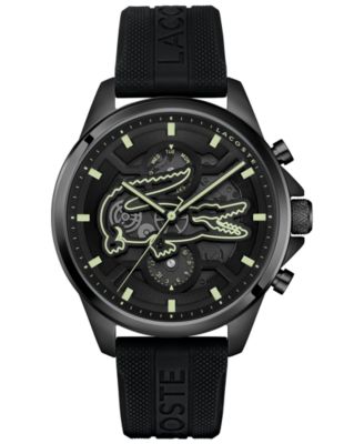 Lacoste Men's Quartz Arthor Black Silicone Strap Watch 43mm