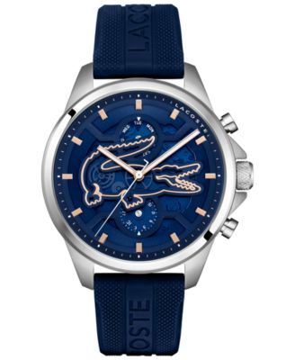 Lacoste Men's Quartz Arthor Blue Silicone Strap Watch 43mm